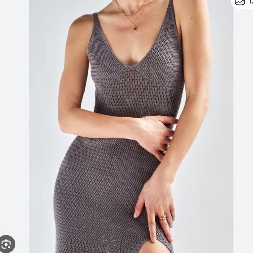 Aritzia Wilfred Evie Crochet Midi Dress purple